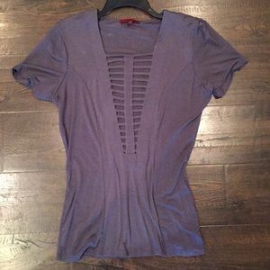 Grey Top w/ Clevage Cutots M NWT